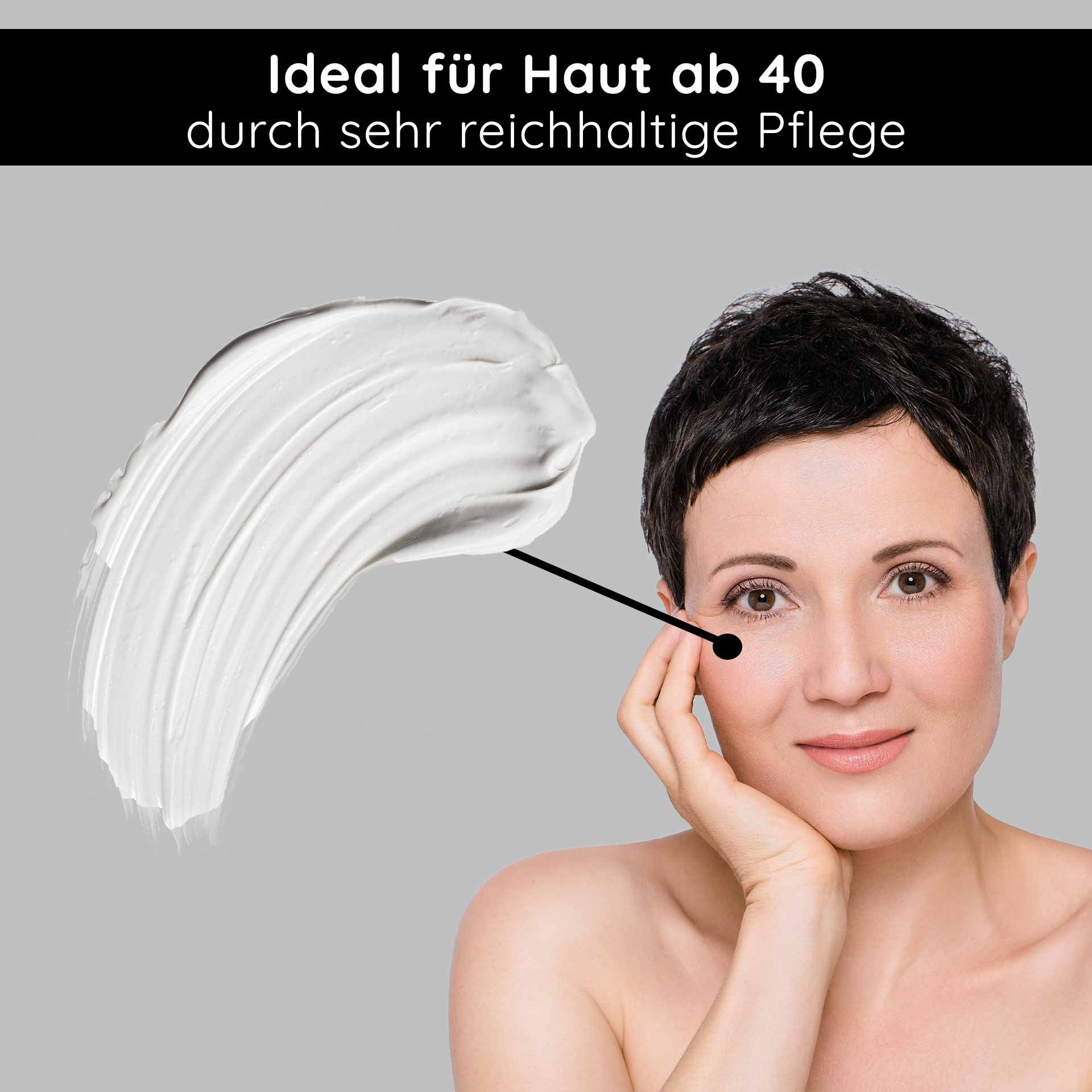 Tarro de alta calidad: La Stem Cell Eye Cream en un lujoso envase con tapa plateada para un cuidado exclusivo de los ojos.