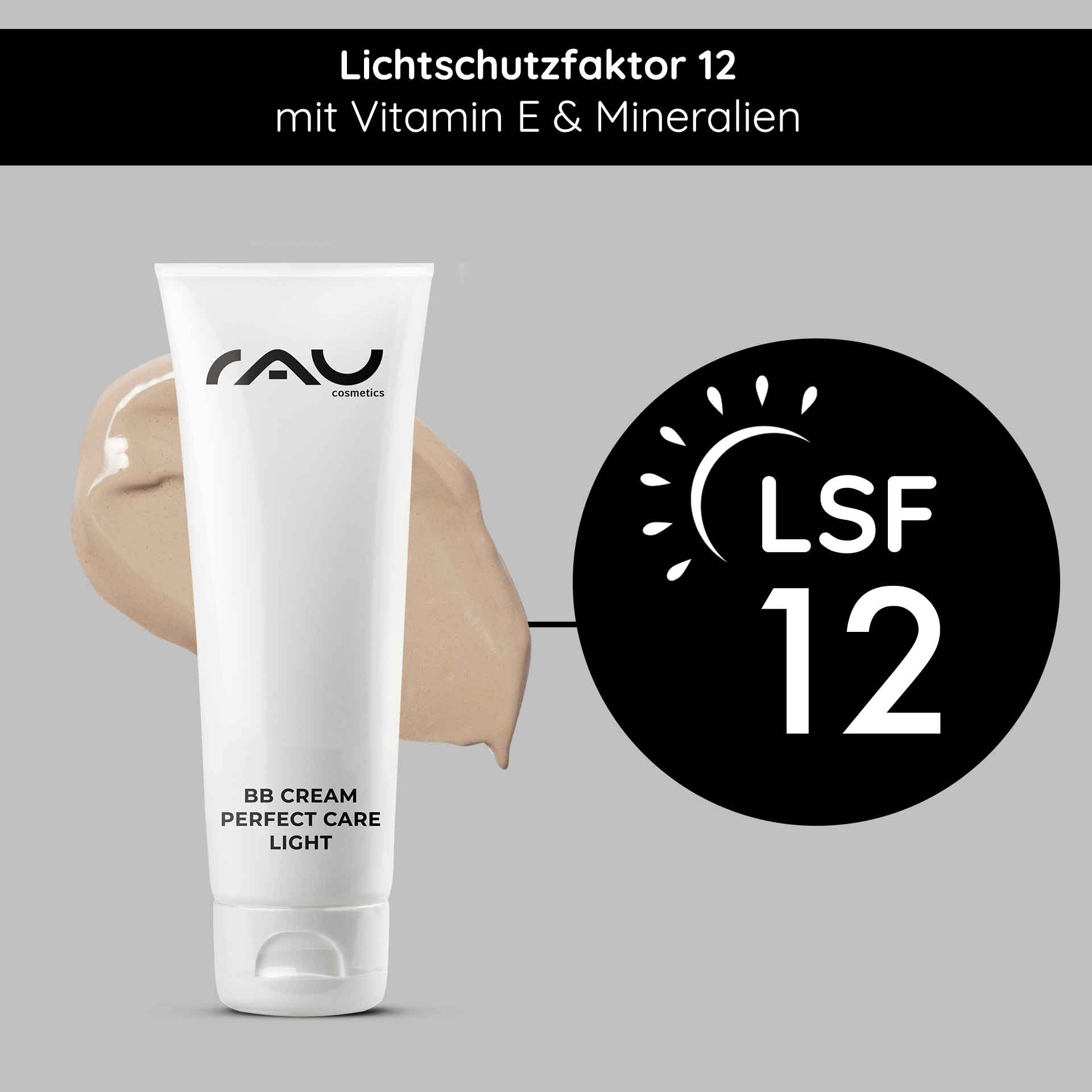 BB Cream Perfect Care Light 75 ml SPF12 Maquillaje y Cuidado BB Cream Perfect Care Light von RAU Cosmetics mit LSF 12, angereichert mit Vitamin E und Mineralien, geeignet für hellere Hauttöne, mit cremiger Textur.