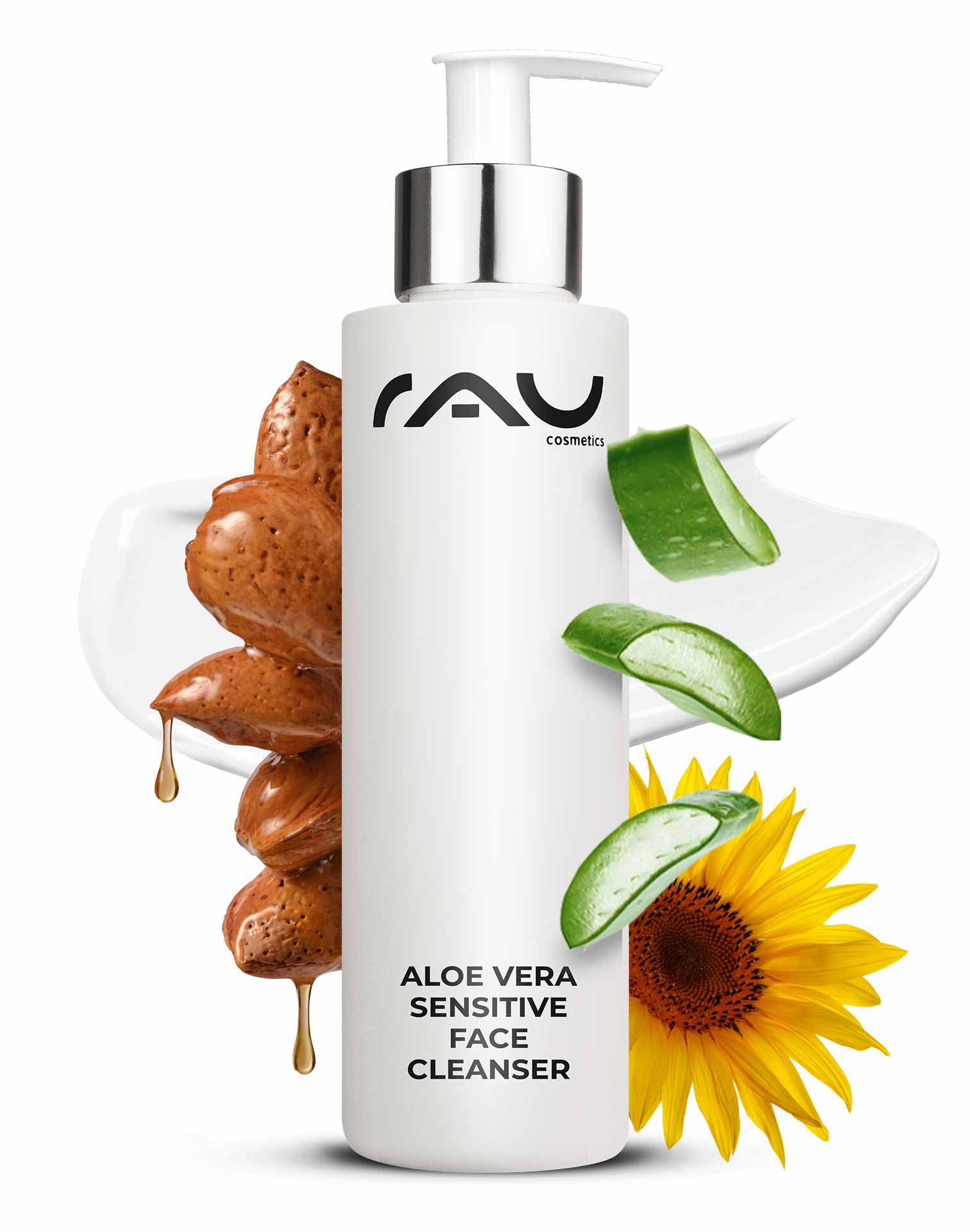 RAU Aloe Vera Sensitive Face Cleanser 200 ml - Vegan Cleanser for sensitive and dry skin