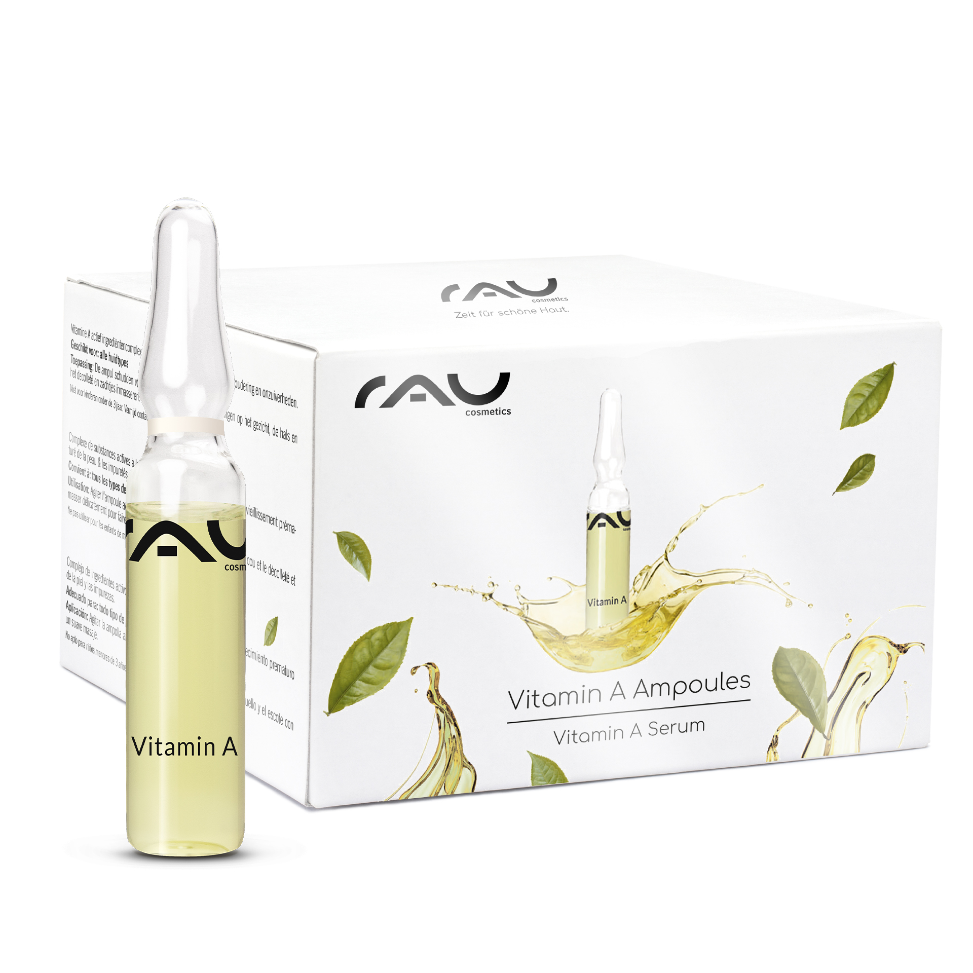 Vitamina A Ampollas 14x2 ml Retinol Serum Flasche, Kräuterig, Kräuter, Pflanze