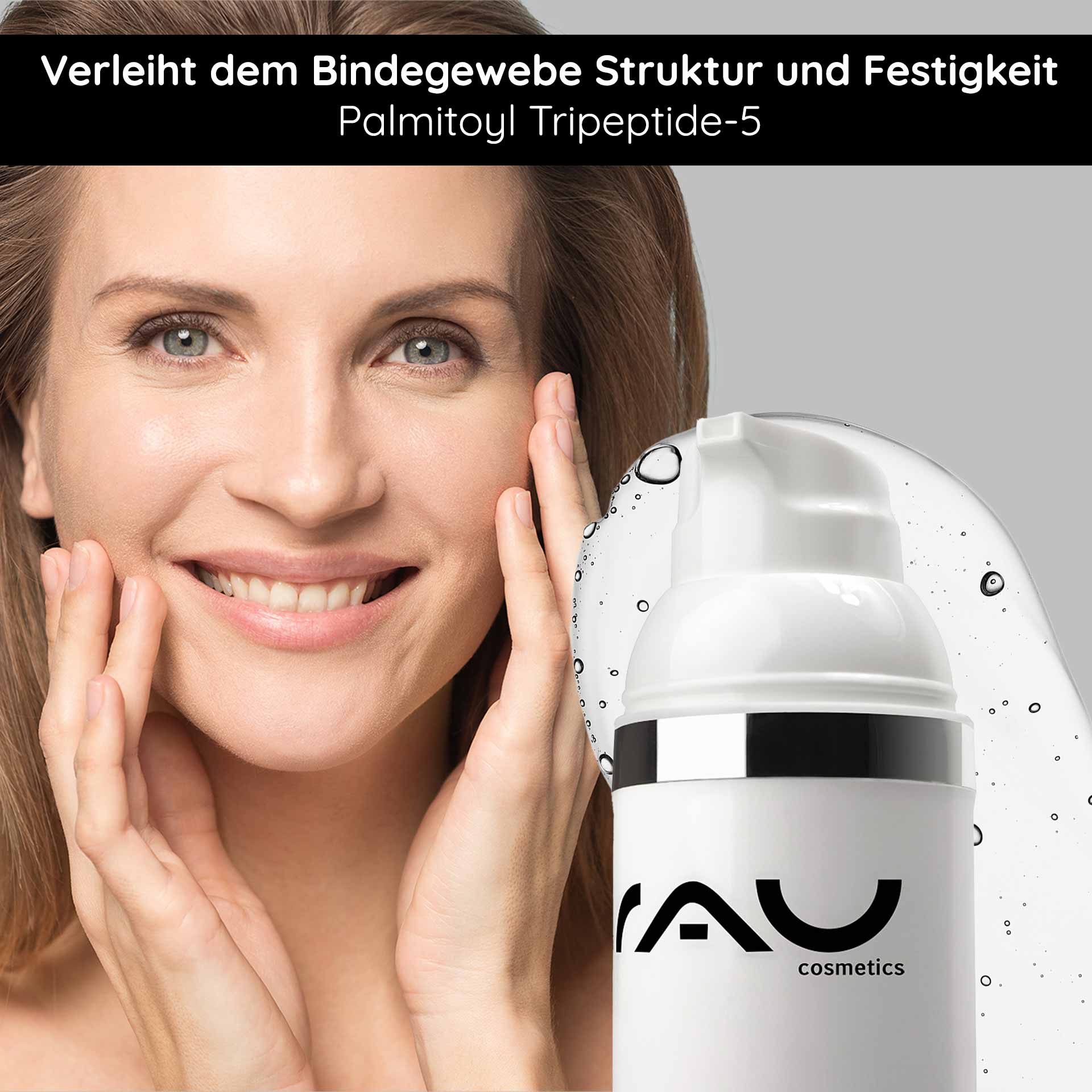 Crema rica de caviar 50 ml Crema rica antiedad Frau mit glatter Haut, die Caviar Rich Cream von RAU Cosmetics anwendet, betont die Anti-Aging-Eigenschaften und den feuchtigkeitsspendenden Effekt der Creme.