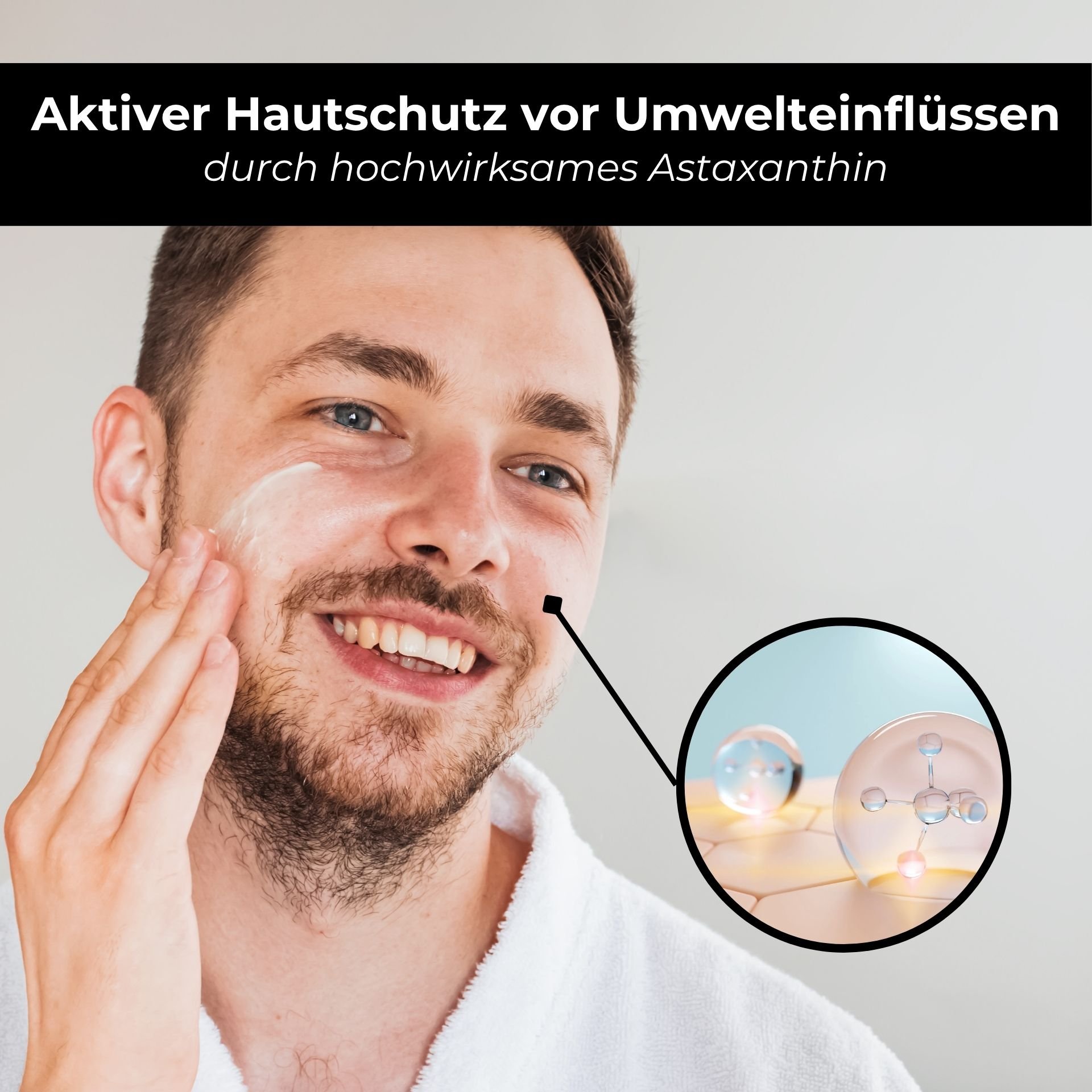 Efecto calmante del aftershave después del afeitado.