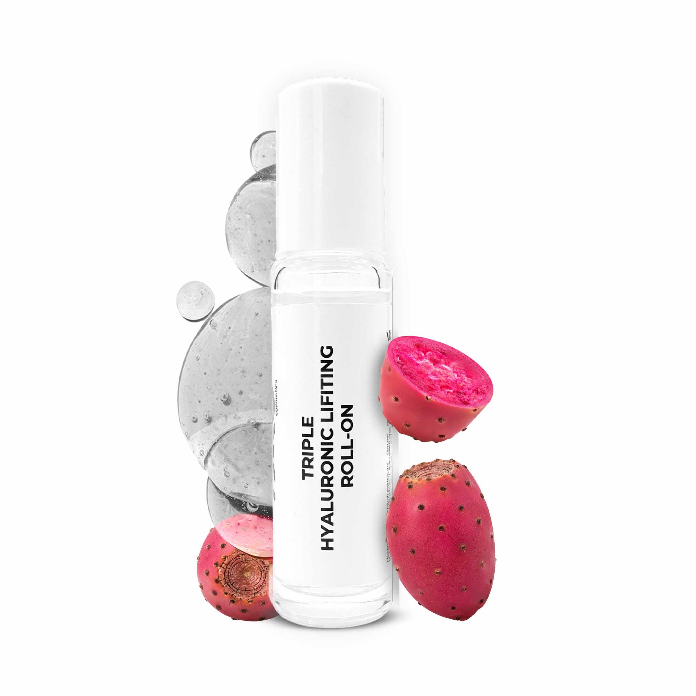 Ampollas de Higo chumbo 10x2 ml 3 veces Ácidos Hialurónicos Dreifach-Hyaluron-Lifting-Roll-On-Serum mit Kaktusfruchtextrakt und Hyaluronsäure, entwickelt für tiefe Feuchtigkeitsversorgung und Anti-Aging-Vorteile.