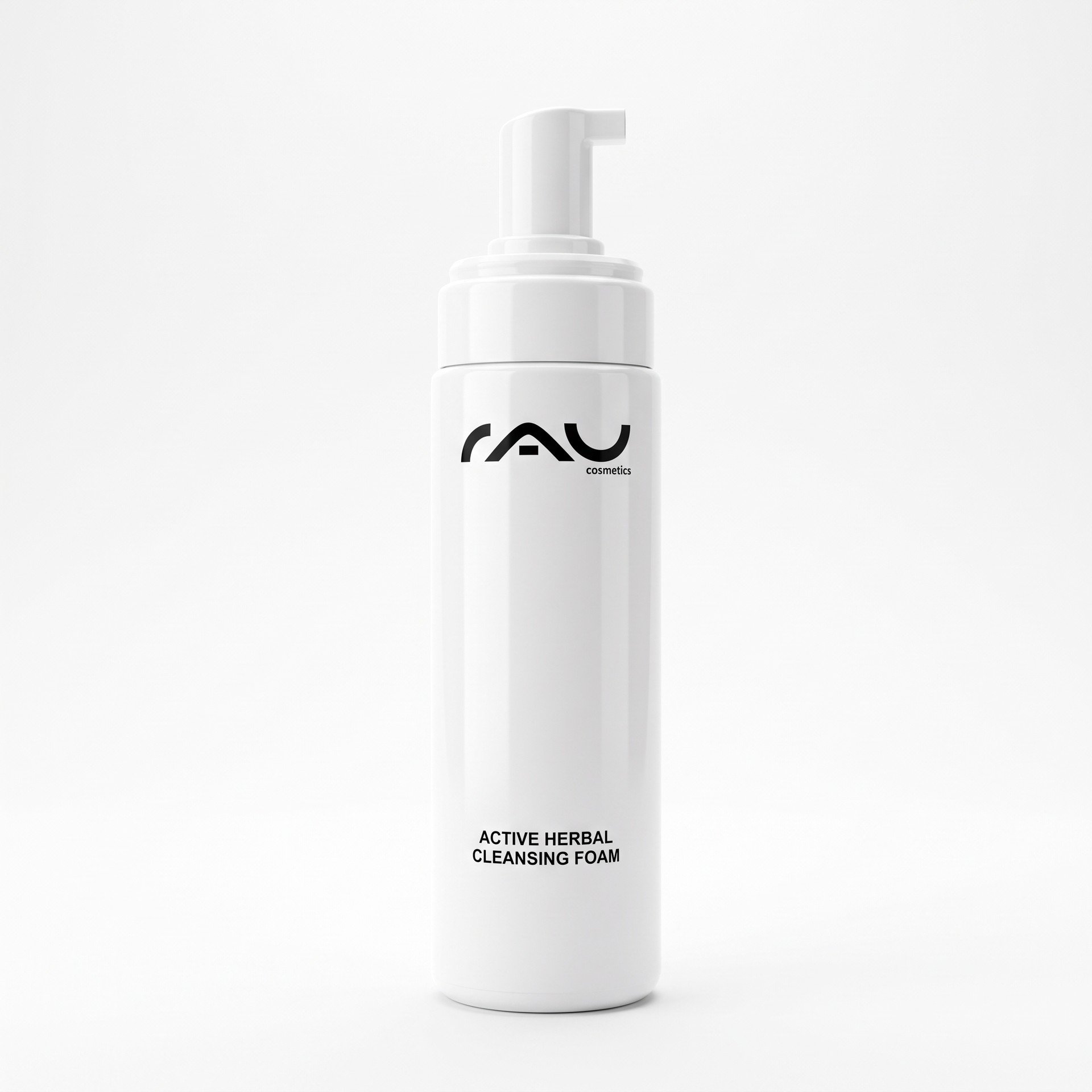 Cleansing foam, Facial cleanser, Herbal care, Foam pump, White bottle