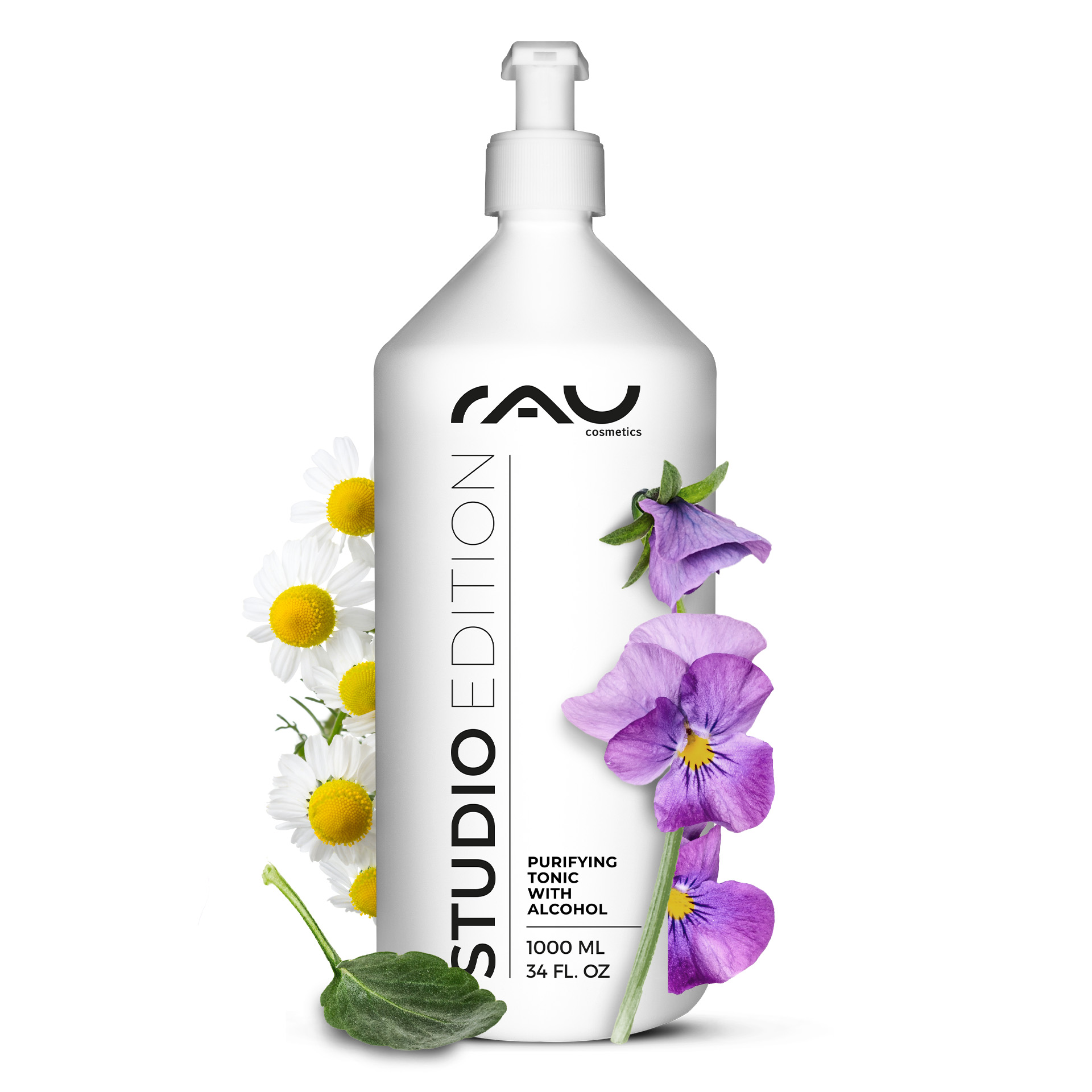 Tónico purificante con alcohol 1000 ml contra las impurezas de la piel Flasche, Lotion, Blume, Pflanze, Kräuterig