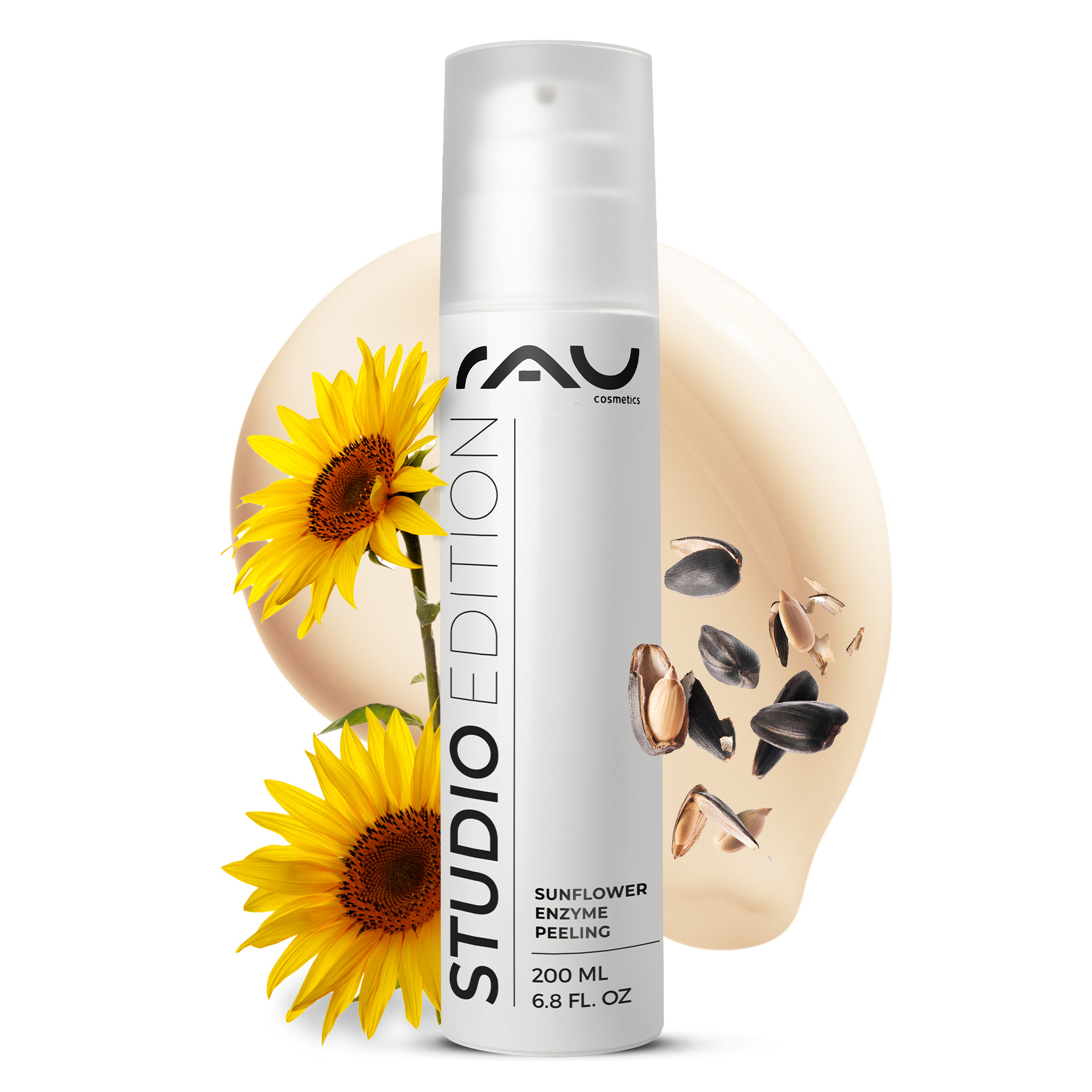 Peeling enzimático de girasol 200 ml Peeling enzimático químico Kräuterig, Kräuter, Pflanze, Blume, Flasche