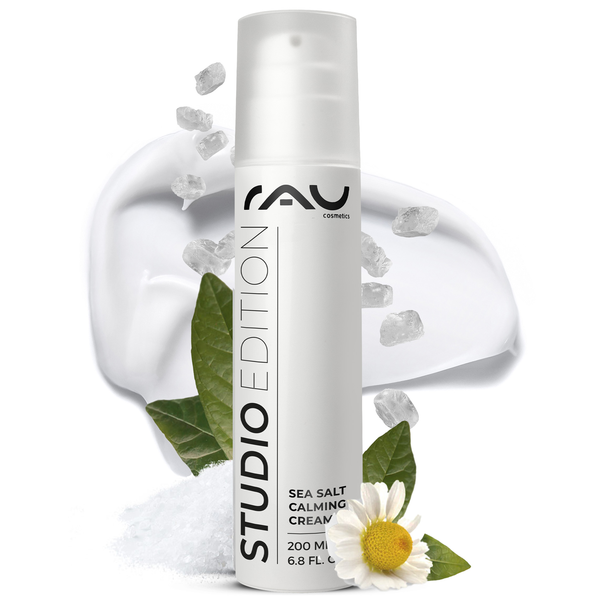 Crema Calmante Sal Marina 200 ml con sal marina y PHA Kräuterig, Kräuter, Pflanze, Gänseblümchen, Blume